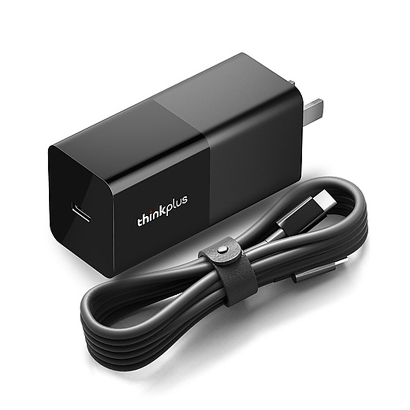 聯想 thinkplus 65W PD + QC3.0 Type-C 電源供應器 充電器-黑