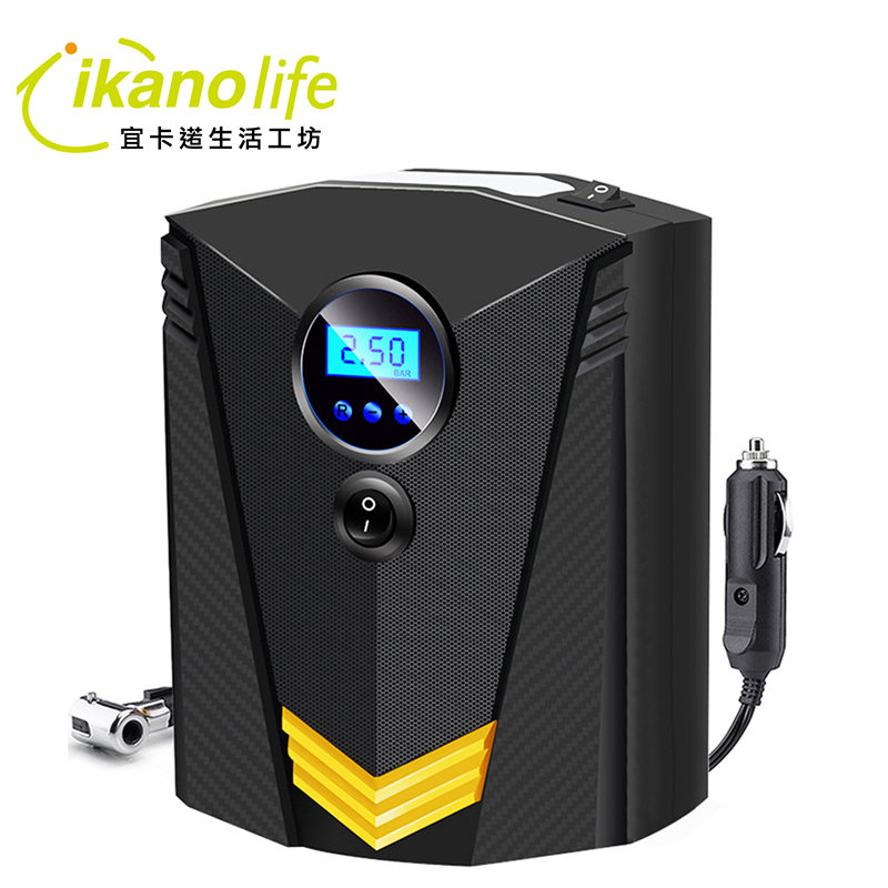 多功能車用打氣機_數位設定高速自動打氣機_附照明設備